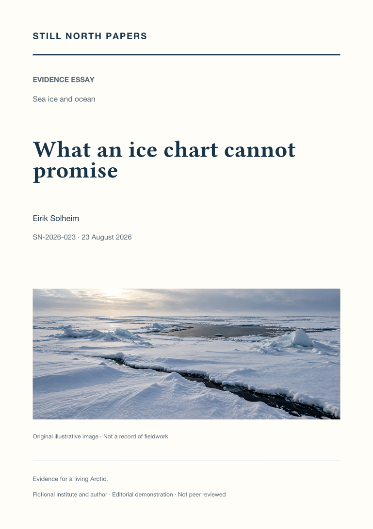 What an ice chart cannot promise: Still North Papers cover