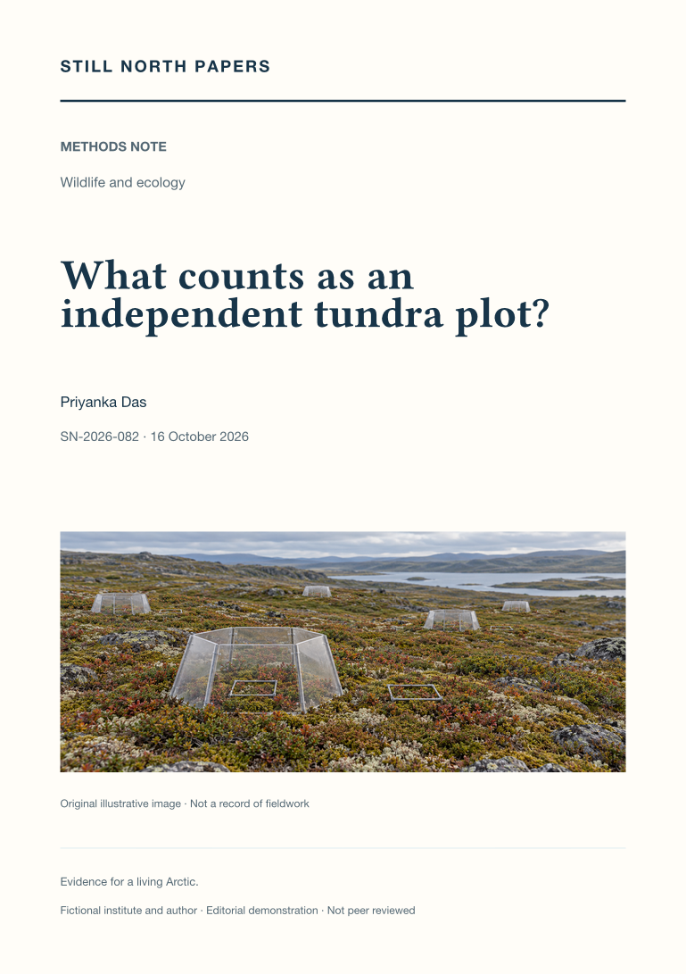 What counts as an independent tundra plot?: Still North Papers cover