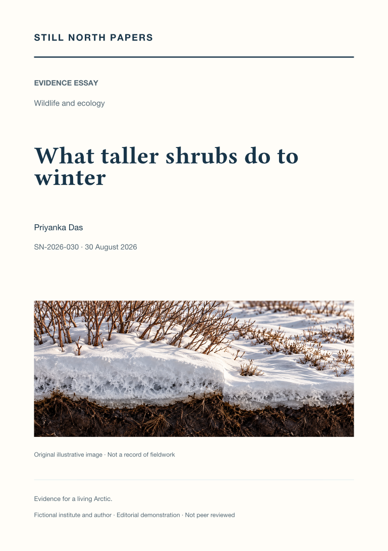 What taller shrubs do to winter: Still North Papers cover