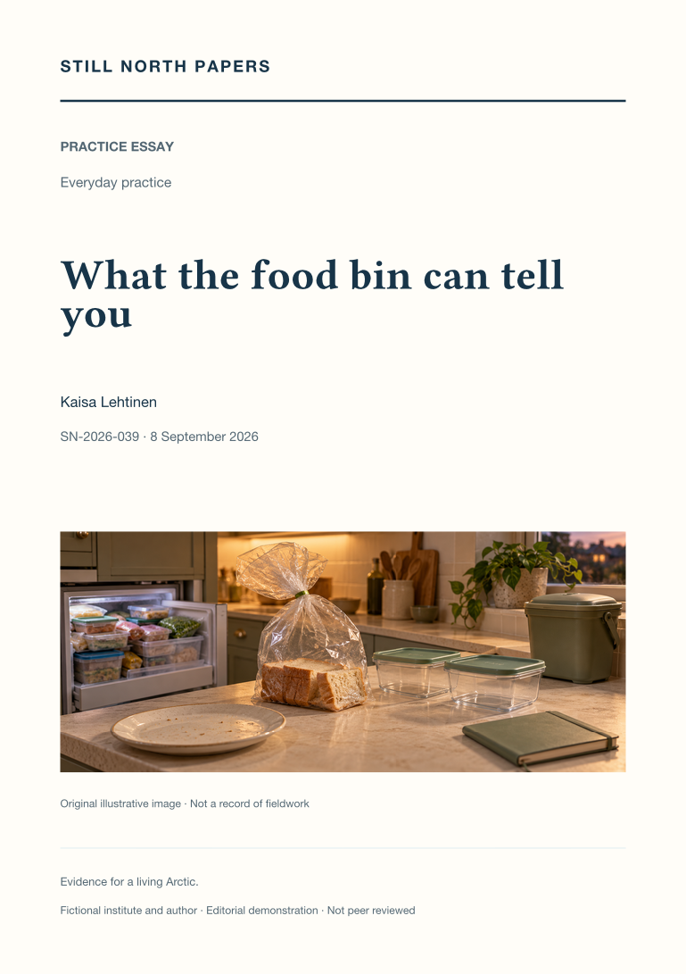 What the food bin can tell you: Still North Papers cover