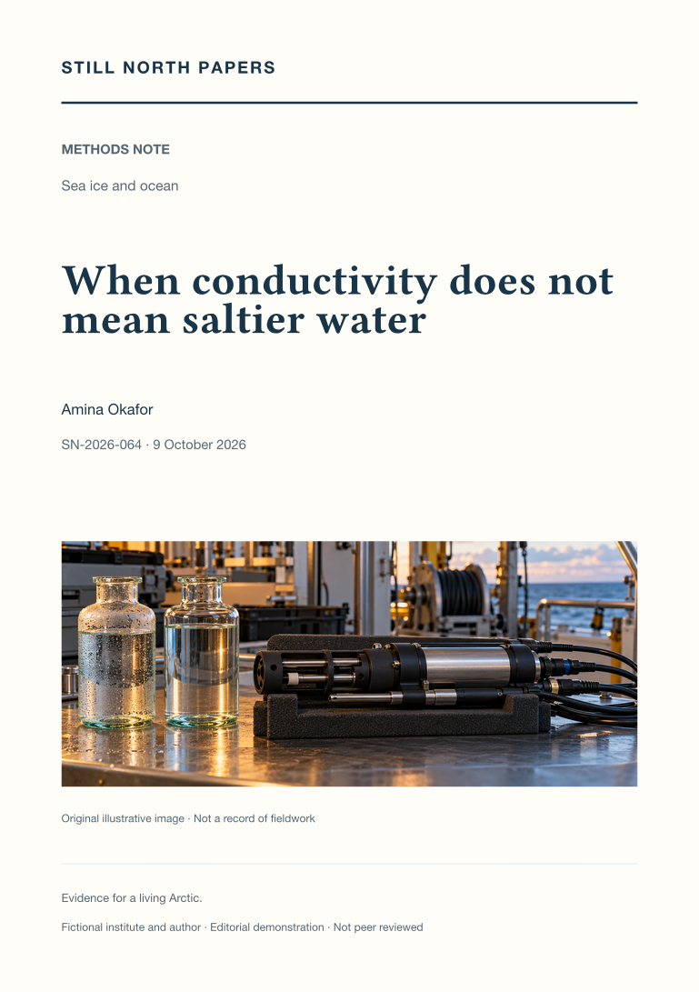 When conductivity does not mean saltier water: Still North Papers cover