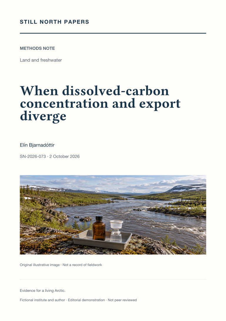 When dissolved-carbon concentration and export diverge: Still North Papers cover